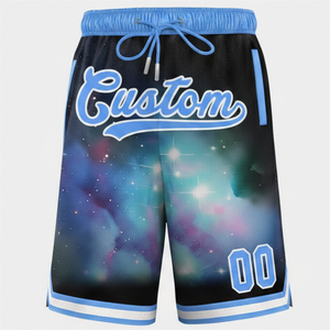 Pantalones Cortos de Baloncesto Personalizados para Hombre, Casuales, Azules, Cintura Elástica, Secado Rápido, Diseño Deportivo, Número 00, Logotipo Frontal - Product Image 1