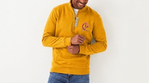 Sudadera de Forro Polar Amarillo para Hombre, con Media Cremallera, Logotipo Bordado, Corte Regular, Informal, Verano, Secado Rápido, Transpirable - Product Image 1