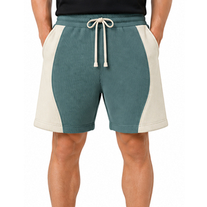 Pantalones Cortos Casuales de Punto Waffle para Hombre al por Mayor, Textura Térmica Suave, Cintura con Cordón, Bolsillos, Logotipo Personalizado, Fabricante de Ropa OEM - Product Image 1