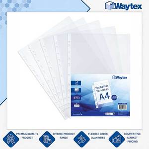 New Stock Arrival Unmatched Quality A4 Clear Smooth & Antistatic Polypropylene Punched Pockets 50 Microns for Bulk Buyers - Product Image 2