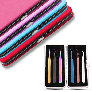 for individual & professional use Light weight <b>Magnetic</b> Case <b>Eyelash</b> Tweezers High Quality With Pointed Tips Makeup tool - Product Image 1