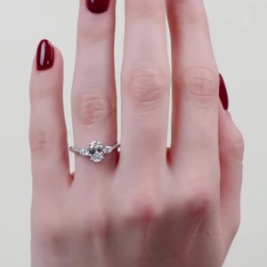 Anillo de compromiso de lujo con diamante de corte ovalado de 2.00 ct, oro de 18K/14K/10K, anillo nupcial de tres piedras, quilates personalizados, joyería fina al por mayor - Product Image 4