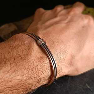Bracelet manchette artisanal en cuivre pur à 3 fils, en métal massif, filigrane, bijou de guérison antique pour hommes et femmes, OEM - Product Image 6