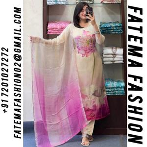 ชุดแต่งงานปักลวดลายดูสง่างามเสื้อผ้าออแกนซ่าซาลวาร์ Kameez แบบผ้าโปร่งบางน้ำหนักเบาสำหรับผู้หญิง-ปรับแต่งได้สำหรับฤดูกาลแต่งงาน - Product Image 2