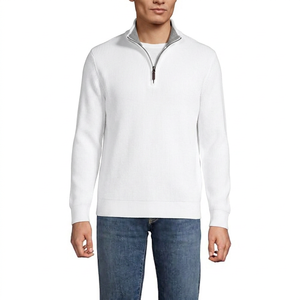 Suéter Unisex con Cierre de Cremallera, Corte Regular, Color Sólido, Tejido de Punto, 100% Algodón, Cuello Alto Informal, Ropa de Invierno - Product Image 2