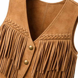 Chaleco de Gamuza Tejida Transpirable con Flecos y Lentejuelas para Mujer, Venta al Por Mayor, Personalizado, Invierno - Proveedor Directo de Fabricante OEM - Product Image 4
