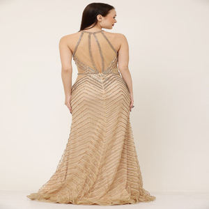 Designer Premium Modern Womens Mermaid Fit Floor-Length Evening Party Gown | Elegant Formal Wear Natural for Weddings Dress Wear - Product Image 2