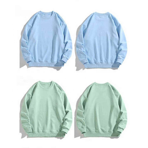Sweat-shirt rose à col rond pour femme, 100% coton, tricoté, couleur unie, coupe classique, vêtements décontractés d'automne - Product Image 4