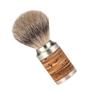 Brosse à raser pour homme avec poils synthétiques, manche en bois, durable, brosse à crème à raser professionnelle avec logo personnalisé - Product Image 1