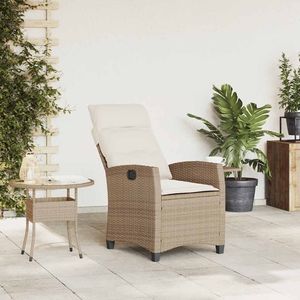 Sedia da Giardino Reclinabile in Rattan PE Beige Standard - Product Image 3