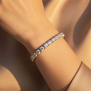 Pulsera de tenis de oro de 18K con diamantes ovalados engastados en punta, 9.30 CTW, estilo vintage, certificada, unisex - Product Image 6