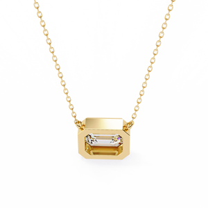 จี้เพชรทรงมรกต 2 กะรัต ทองคำแท้ 14K ดีไซน์มินิมอล ประดับเพชรแล็บแบบฝังขอบ พร้อมใบรับรอง IGI เหมาะสำหรับเป็นของขวัญสำหรับผู้หญิงในงานปาร์ตี้ - Product Image 3
