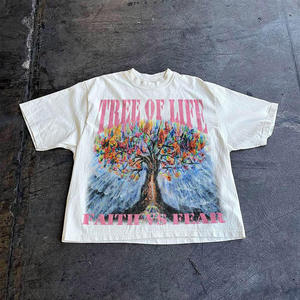 T-shirt graphique vintage Saint Michael pour hommes, Faith Over Fear, illustration religieuse, tee-shirt en coton surdimensionné, style streetwear - Product Image 3