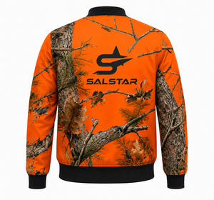 Chaqueta Bomber Varsity de Camuflaje Personalizada con Patrón Real de Árbol Naranja y Selva, Fabricante Mayorista - Product Image 4