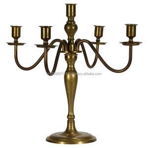 Candelabros de latón de inspiración antigua multivela perfectos para bodas clásicas fiestas vintage y casas de lujo - Product Image 6
