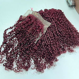 Ensemble birman bouclé Bundle et fermeture perruque de cheveux humains de haute qualité beaux cheveux humains frontal vietnamien - Product Image 4