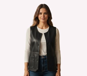 Chaleco de Cuero Morado para Mujer, Estilo Motero, Ajustado, Moda Gótica Punk - Product Image 3