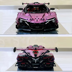 Blocs de construction TGL T5012B Supercar violette, 3668 pièces, échelle 1/18, modèle de voiture de sport technique, jouet de collection DIY - Product Image 2