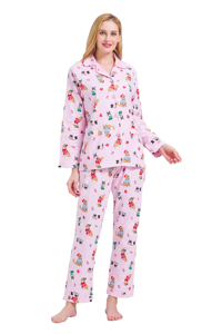 Loose Full Length Adult Women's Sleepwear Women's Solid Color Pure Pajama Set Made Of Suitable for Spring And Summer Featuring - Product Image 5