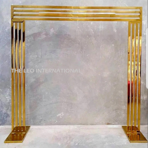 Set of 2 <b>Backdrop</b> <b>Stand</b> Metal Using Floor Golden Wedding Decoration Arch Wedding Outdoor Scene Decoration Flowers - Product Image 6