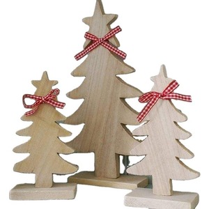 Excellent Quality Wooden Tabletop <b>Christmas</b> <b>Tree</b> with Stable Base for Holiday Home Decor and Festive Centerpiece For Sale - Product Image 3