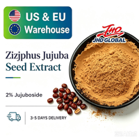 Poudre d'extrait naturel de graines de Jujuba (Ziziphus) 2% Jujuboside, végétalien, sans OGM, ingrédient en vrac pour complément de soutien au sommeil et à la relaxation