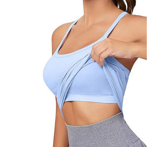 Six Trend Sports Débardeur pour femme bleu clair à col rond, couleur unie, tricoté en polyester/coton, décontracté, écologique, respirant, coupe classique - Product Image 3