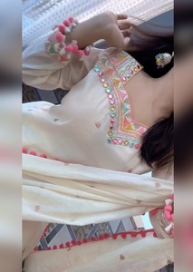 Benang Bordir Desainer Bordir Katun Murni Hiasan Cermin Elegan Kasual Longgar Cepat Kering Pesta Musim Dingin Semua Salwar Kameez