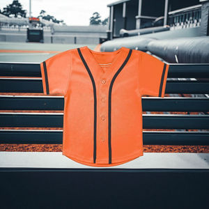 Camiseta de Béisbol Juvenil Personalizada al por Mayor, 100% Poliéster, Malla Sublimada, Diseño de Parches en la Parte Delantera, Uniforme de Equipo para Viajes de Béisbol - Product Image 1