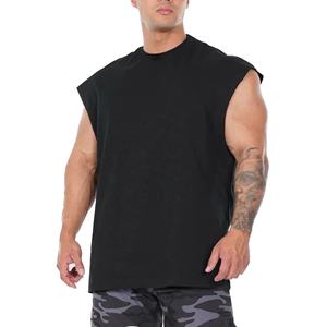Débardeur d'été à col en O pour hommes Vente en gros Logo personnalisé imprimé Oversize Fitness Gym Sporty Sleeveless Knitted Plus Size 100% Cotton O-Neck Tank Top - Product Image 1