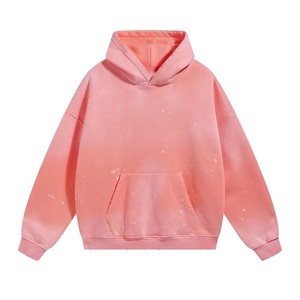 เสื้อฮู้ดกันลมแบบมีฮู้ดปักลายตามสั่ง OEM รุ่น Winter Acid Wash  โลโก้ด้านหน้า สีพื้น ผลิตจากโพลีเอสเตอร์/คอตตอน คุณภาพสูง - Product Image 1