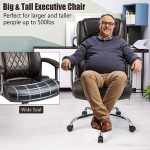 1PC <b>Adjustable</b> Height Big and Tall Office Chair with Metal Base for <b>Computer</b> <b>Desk</b> Use - Product Image 6