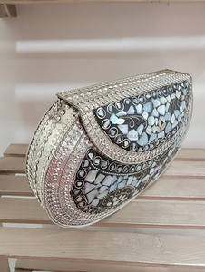 Mosaic Metal Clutches with <b>Stone</b> Pattern Type - Product Image 3