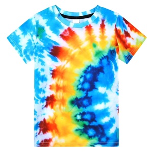 Camisetas Personalizadas con Logotipo, Ropa Urbana Tie-Dye de Alta Calidad, Camisetas y Pantalones Cortos Coloridos de Moda Holgada para Niños, Bangladesh - Product Image 1
