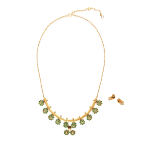 Antique Style Traditional Simple Gold Plated Copper Alloy Zircon Wedding Necklace and Earring Set - Product Image 2