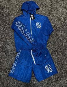 Ensemble de survêtement sportif pour homme personnalisé, imperméable, réfléchissant, avec fermeture éclair, en polyester et nylon, coupe-vent, sweat à capuche et short - Product Image 6