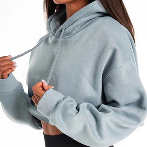 Sweat à capuche surdimensionné personnalisé pour femmes 55% coton 45% Spandex Style épaule tombante pour la saison d'automne - Product Image 2