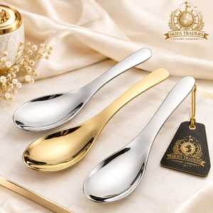 Elegante Juego de Cubiertos Plateados con Mango Redondo, Acero Inoxidable Pulido a Espejo, Cubertería para Hotel y Restaurante, Cuchillo, Cuchara, Tenedor - Product Image 2