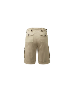 Shorts cargo pour homme, taille mi-haute, couleur unie, coton respirant, décontractés, longueur Bermuda, avec poches - Product Image 5