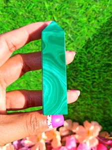 Obélisque en malachite naturelle, tour de cristal rayée, polie et gravée, pierre de guérison, Reiki, méditation, énergie, décoration Feng Shui - Product Image 4