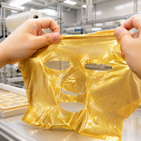 Masque facial en feuille Y159 Gold Water Silk Crystal lyophilisé, substrat gelifiant à l'or 24K pour la production de soins de la peau