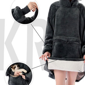 High Quality <b>Blanket</b> Hoodies Custom Logo Soft <b>Plush</b> Oversized Hooded <b>Blanket</b> For Men Women Home And Winter Wholesale - Product Image 4