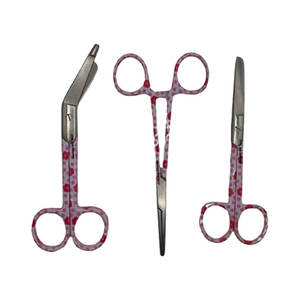 คีมหลอดเลือดทำจากสแตนเลสชุดสีชมพูเคลือบฟลูออไรด์กรรไกรตัดผ้าพันแผล3ชิ้น - Product Image 1