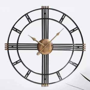Horloge murale circulaire en métal avec chiffres romains, design minimaliste, mouvement à quartz silencieux pour salon, chambre à coucher, décoration de la maison - Product Image 4
