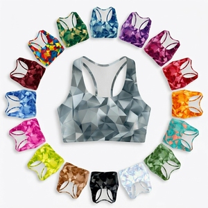 100% High Quality Spandex Polyester Stylish Sports <b>Bra</b> Women Custom Print Fitness Yoga Gym Workout Breathable <b>Stretch</b> Sports <b>Bra</b> - Product Image 1