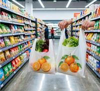 Sac à soufflets latéraux en PE avec poignée longue, fermeture auto-adhésive, impression sérigraphique et héliogravure