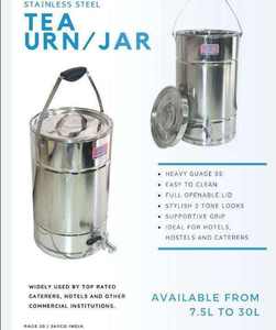 PREMIUM STAINLESS STEEL TEA URN 20 LITER CAPACITY <b>MIRROR</b> FINISH HEAVY DUTY HOT BEVERAGE DISPENSER FOR CATERING - Product Image 2