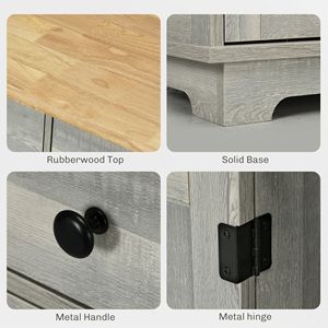 Mobiletto Artigianale in Legno di Mango Grigio Chiaro con 3 Cassetti e Ripiano Regolabile - Product Image 6