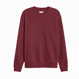 Sweat-shirt unisexe à col rond et manches longues en tricot, couleur unie, décontracté, pour l'automne, coupe classique - Product Image 1