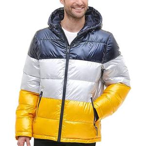 Veste bouffante à fermeture éclair pour hommes, manteau avec sangle d'impression personnalisée, veste épaissie en duvet pour hommes, vente en gros personnalisée - Product Image 6